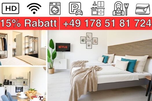 2 bis 23 Personen, Einzelbetten, Küche, Wlan, Smart-TV, WaMa 2 bis 23 Personen, Einzelbetten, Küche, Wlan, Smart-TV, WaMa