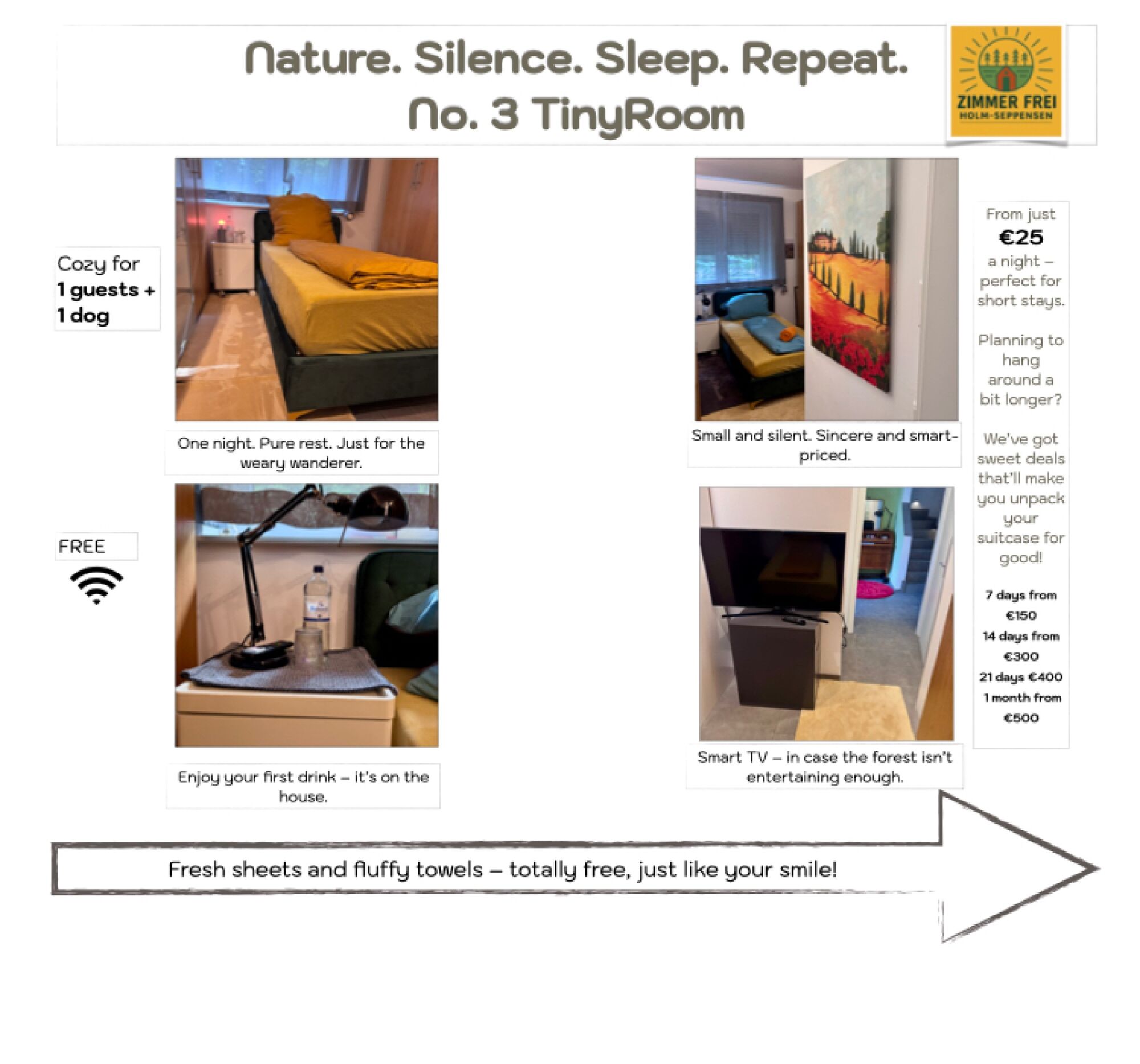 Room 3: max. 1 Person Room 3: max. 1 Person