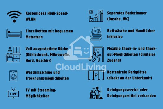 LPZ10 / CloudLiving Moderne Unterkunft mit WLAN, Küche, Parkplatz Zdjęcie 5 LPZ10 / CloudLiving Moderne Unterkunft mit WLAN, Küche, Parkplatz Zdjęcie 5