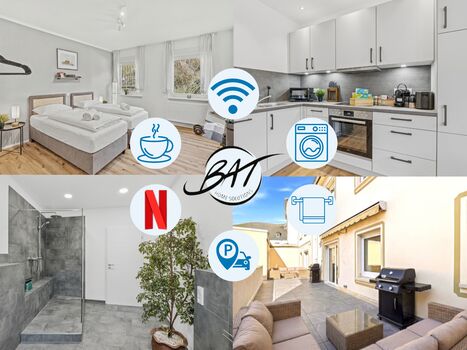 BAT Home Solutions | Saarburg | 3 Unterkünfte | 12 PAX | Umgebung 70PAX BAT Home Solutions | Saarburg | 3 Unterkünfte | 12 PAX | Umgebung 70PAX