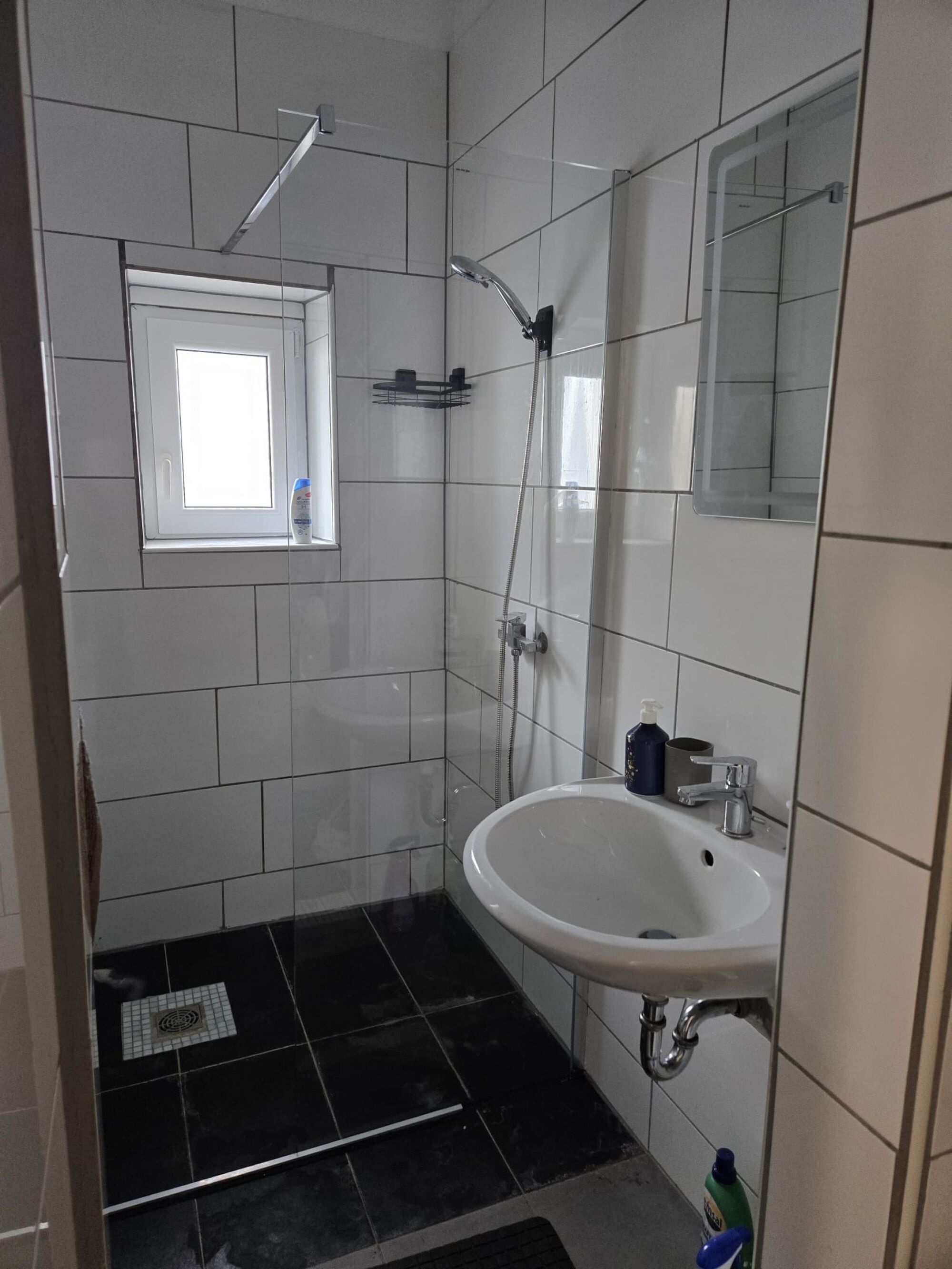 Privates Badezimmer mit Dusche, WC und Waschbecken Privates Badezimmer mit Dusche, WC und Waschbecken