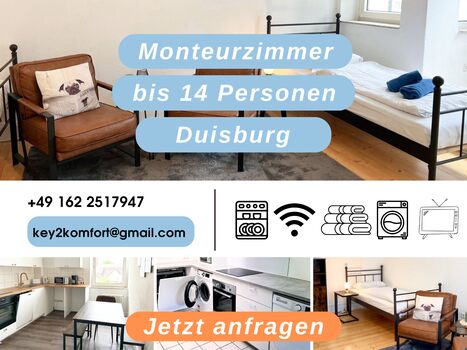 Frei: Rheinberg für bis zu 12 Personen, Einzelbetten, Reinigungsservice Bild 1