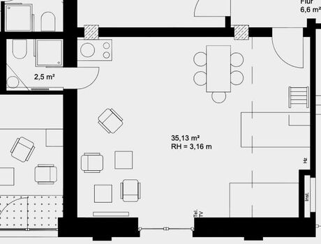 Modernes Loft (35qm) im Erdgeschoss — Voll möbliert Obrázok 2