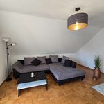 Großer Wohnbereich der Dachgeschosswohnung mit komfortabler Sofalandschaft.