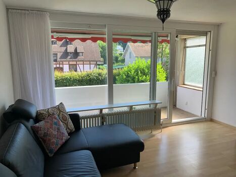 Wohnzimmer und Balkon