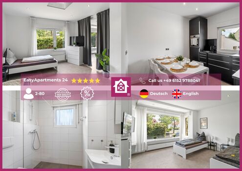 EasyApartments24 - Eigene Küche & Badezimmer!