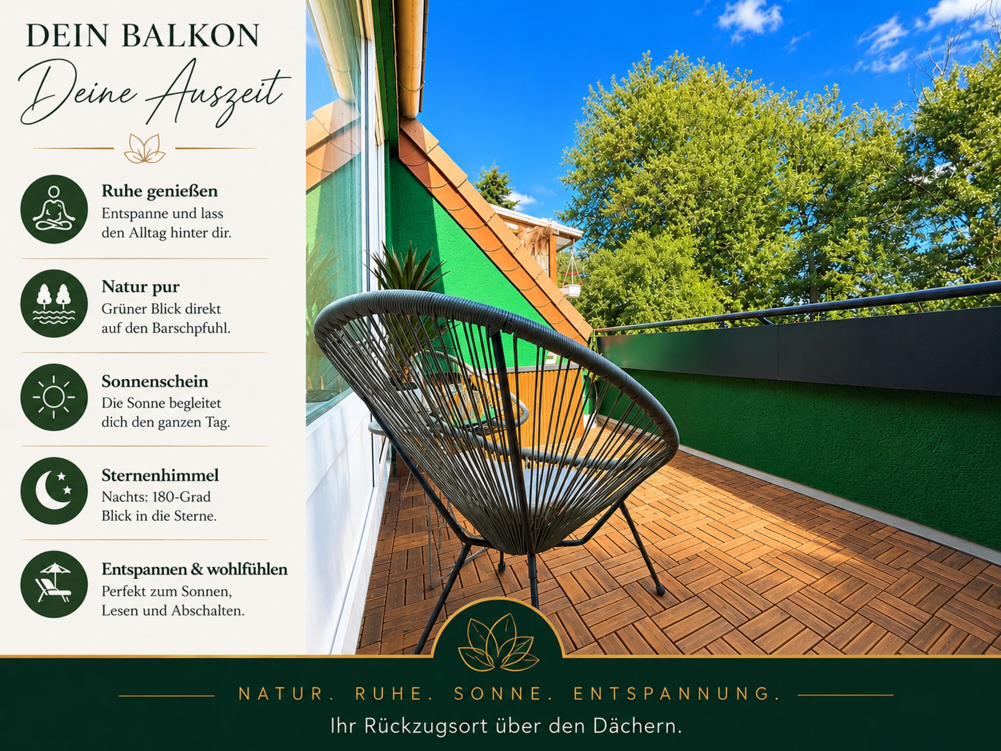 Balkon mit Naturblick | Balcony with Garden view