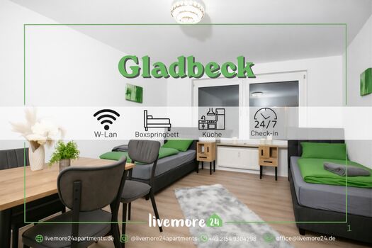 Gladbeck WLAN - Smart-TV - 24-7 Check-in und Küche