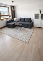 Wohnbereich mit Schlafcouch und TV