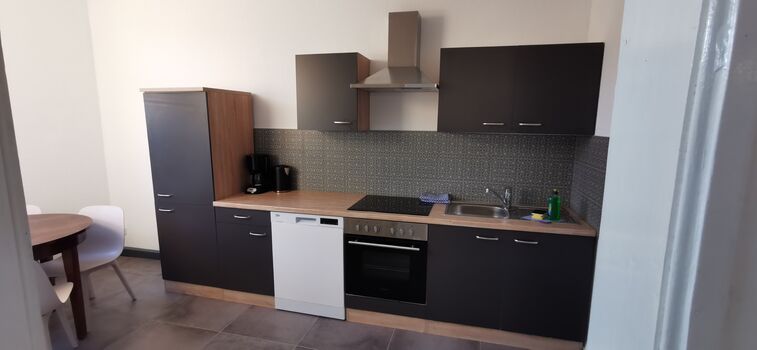 Küche mit gemütlicher Sitzecke