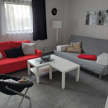 Wohnzimmer mit Schlafsofa