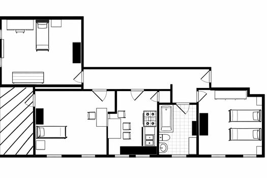 Hamburg City Unterkunft für 4 Gäste 1 KM bis Hafencity, WIFI Picture 4